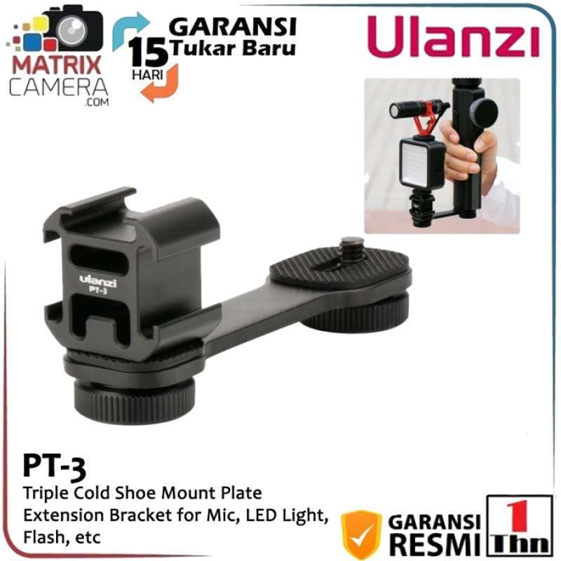 Jual Ulanzi Pt 3 Triple Hot Cold Shoe Mount Adapter Bracket For Mic Led Di Seller Owl Store