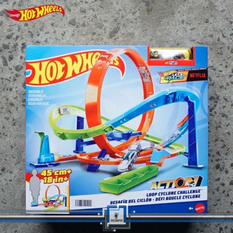 Jual Hot Wheels Action Loop Cyclone Chalennge Lets Race Playset Track