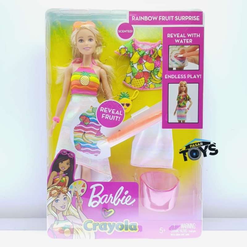 Promo Barbie Crayola Rainbow Fruit Surprise Doll Fashions Blonde Mattel Diskon Di Seller