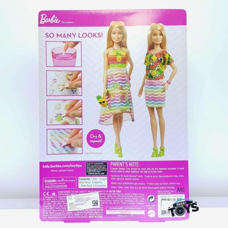 Promo Barbie Crayola Rainbow Fruit Surprise Doll Fashions Blonde Mattel Diskon Di Seller