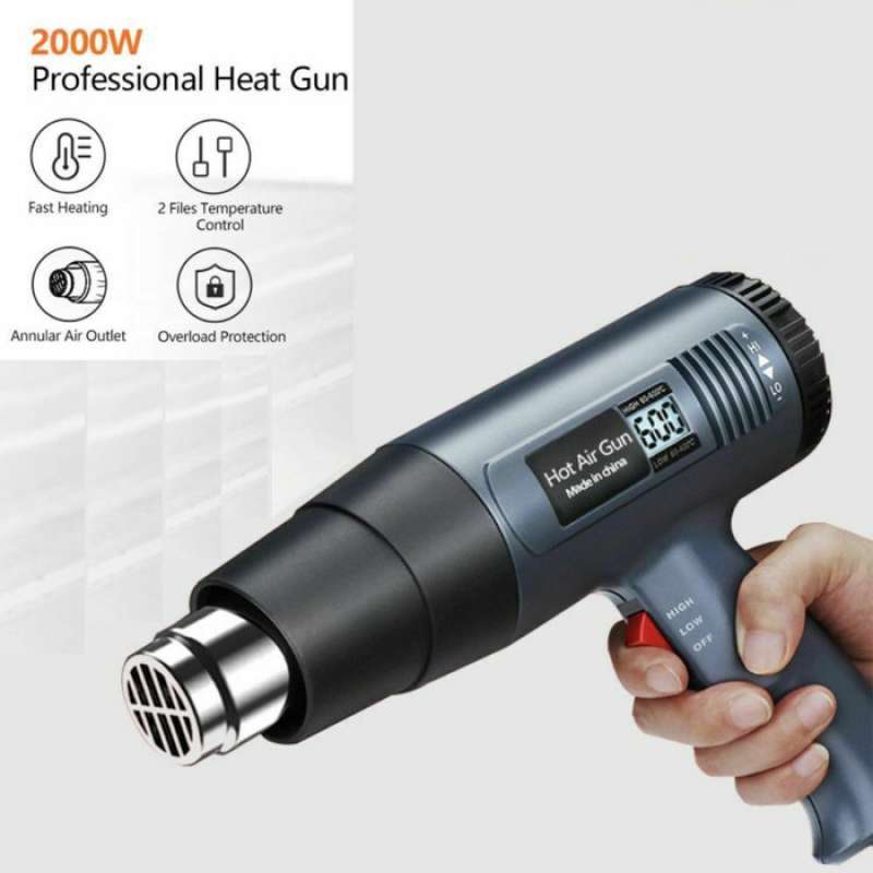Promo Hot Air Heat Gun Mesin Blower Alat Pemanas Udara Stiker Kaca Film Besi Diskon 23 Di