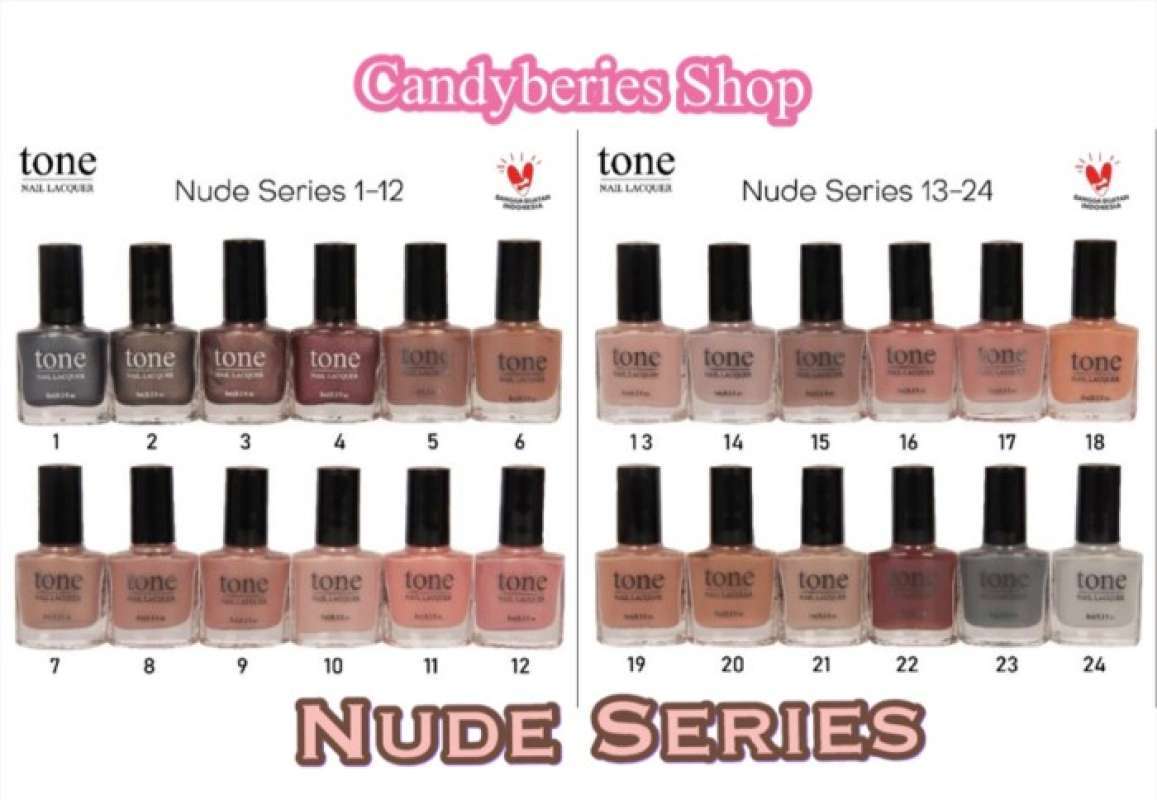 Jual Kutek Tone Nail Lacquer Nude Mixed Series Satuan Bpom Terbaru