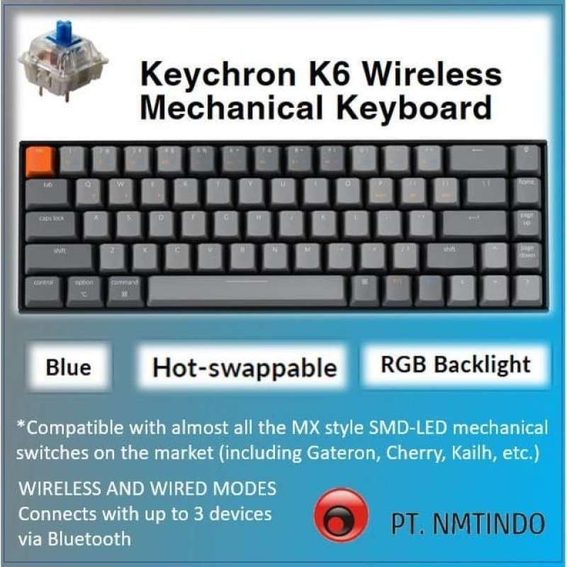 Promo Keychron K Hot Swappable Blue Switch Rgb Backlight Plastic Frame Diskon Di Seller