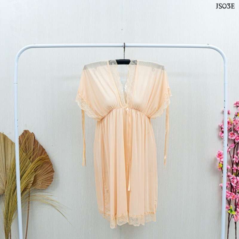 Promo Lingerie Big Size Baju Tidur Jumbo Hitam Fit To Xxl Js A Cream Diskon Di Seller May