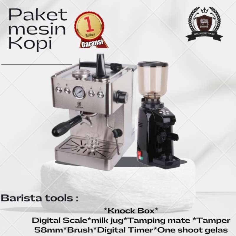 Promo Paket Mesin Kopi Espresso Latina Primo Maquinos L20 Barista Tools Diskon 23 Di Seller