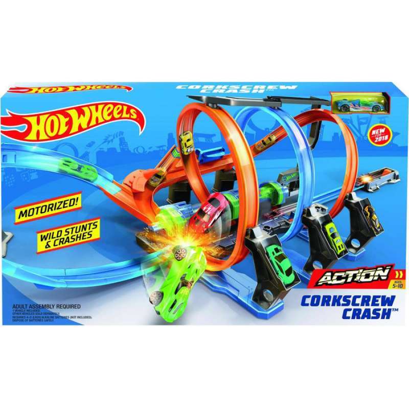 Promo Hot Wheels Corkscrew Crash Motorized Loop Track Set Hotwheels Tomica Diskon Di Seller