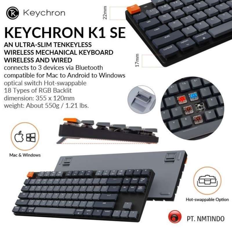Promo Keychron K Se Tkl White Backlight Low Profile Optical Hot Swappable Diskon Di Seller