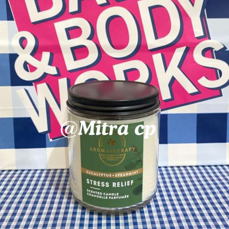 Promo Bbw One Wick Candle Stress Relief Eucalyptus Spearmint Diskon