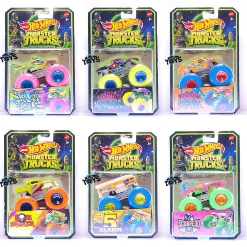 Jual Hot Wheels Monster Trucks Glow In The Dark Scale Toy Assortment Alarm Di Seller