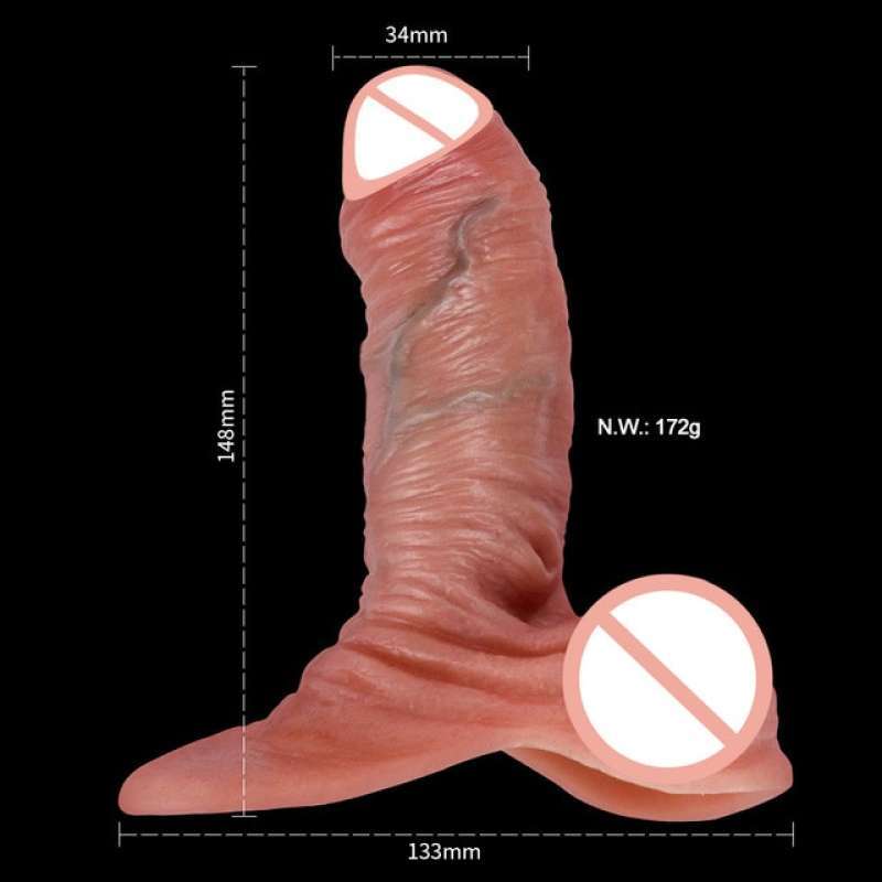Jual Realistic Penis Sheath Reusable Silicone Condom Cock Extension Sex
