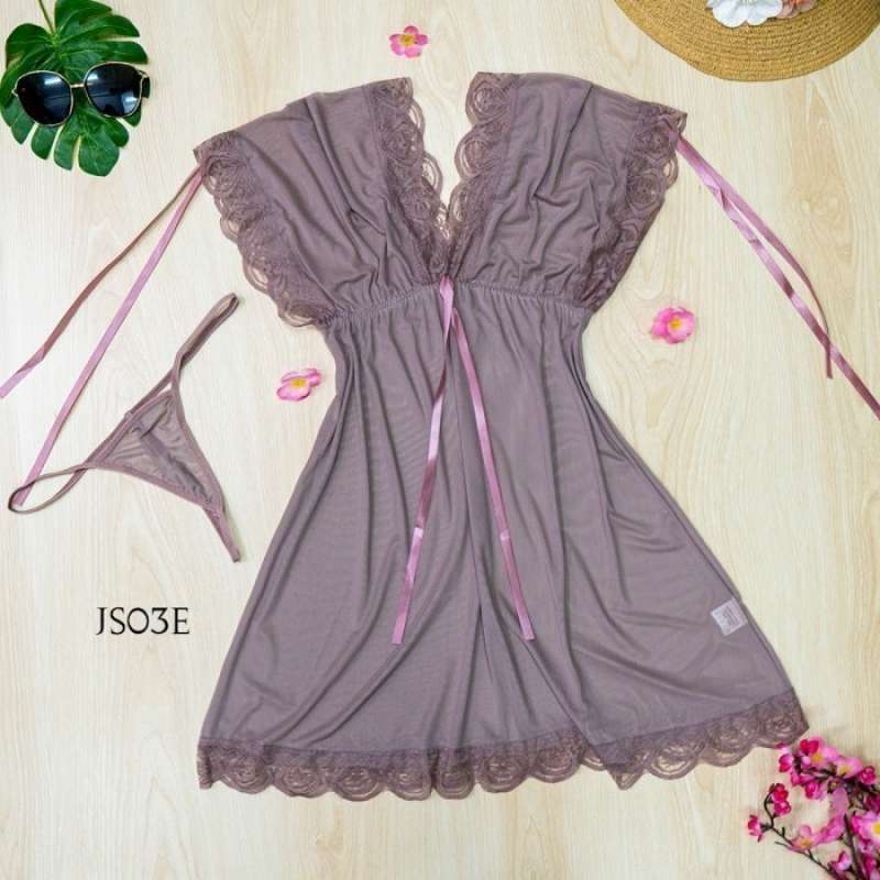 Promo Baju Tidur Wanita Dewasa Lingerie Big Size Fit To Xxl Ungu Js03c Nude Diskon 23 Di