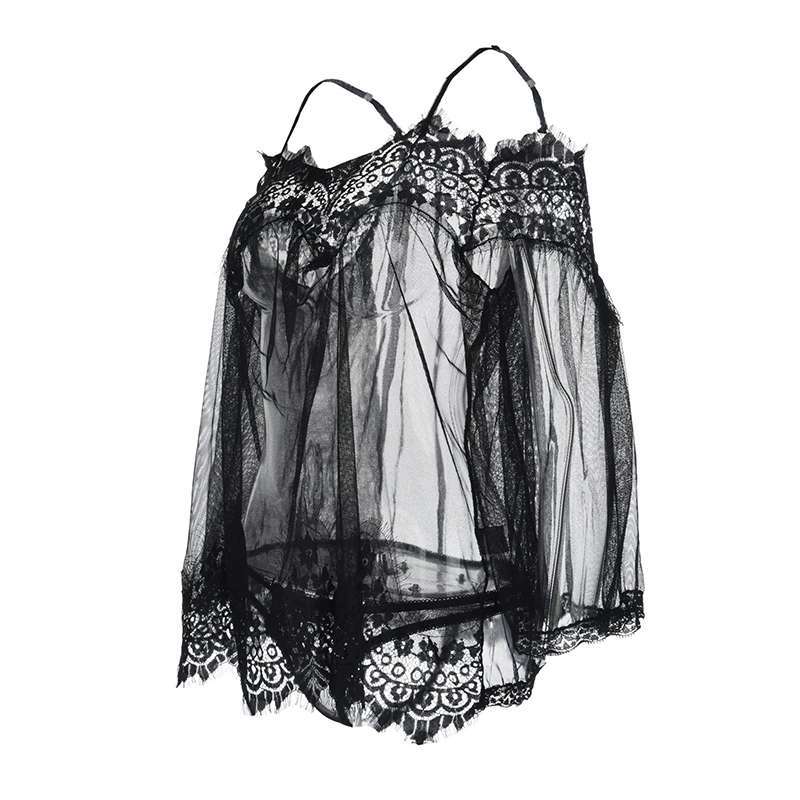 Jual L Baju Tidur Lingerie Jumbo Big Size Babydoll Mini Dress Hitam Transparan Lengan