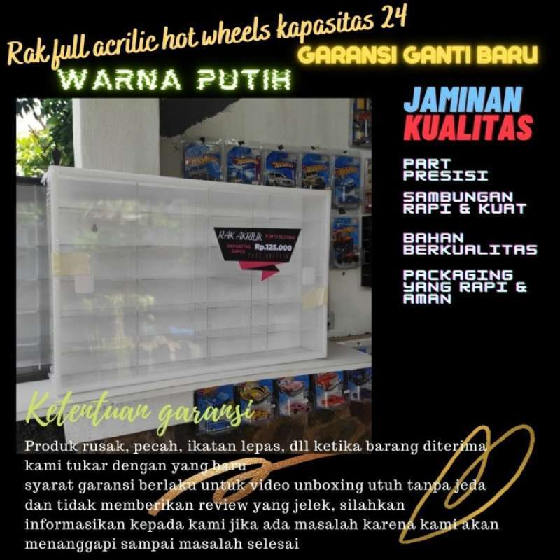 Promo Hotwheels Hot Wheels Display Case Full Acrilic Putih Kapasitas Diskon Di Seller