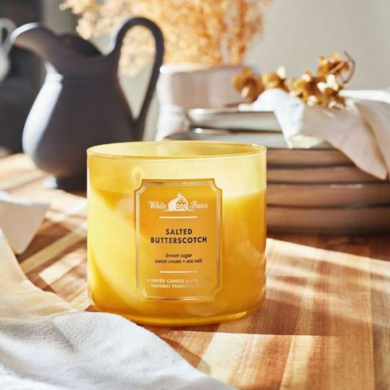 Promo Bath Body Works Bbw Salted Butterscotch Wick Scented Candle Diskon Di Seller Bento