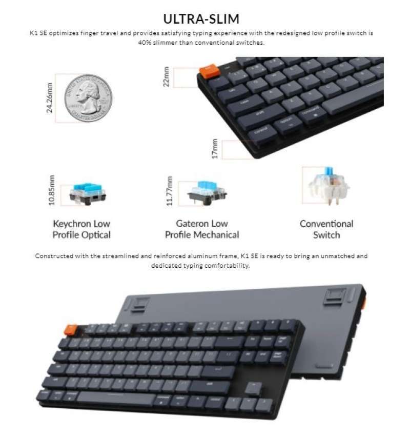 Promo Produk Ori Keychron K Se Ultra Slim Tkl White Backlight Optical Hot Swappable Diskon