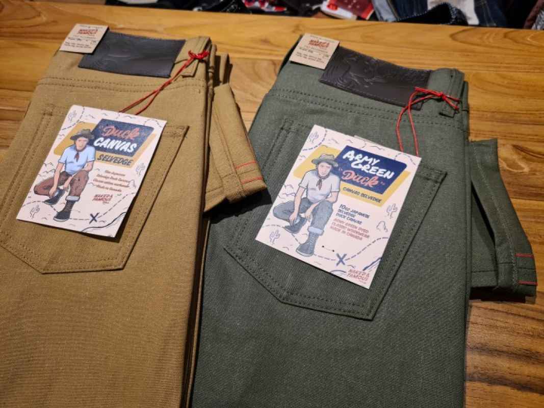 Promo Naked Famous Denim Super Guy Duck Canvas Selvedge Army