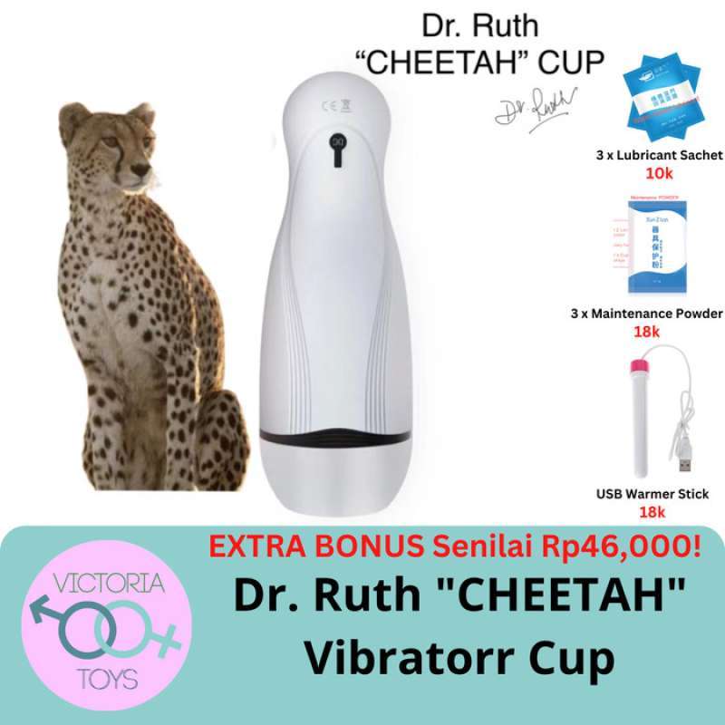 Promo Dr Ruth Cheetah Vibrate Masterbation Cup Alat Bantu Pemuas Sex