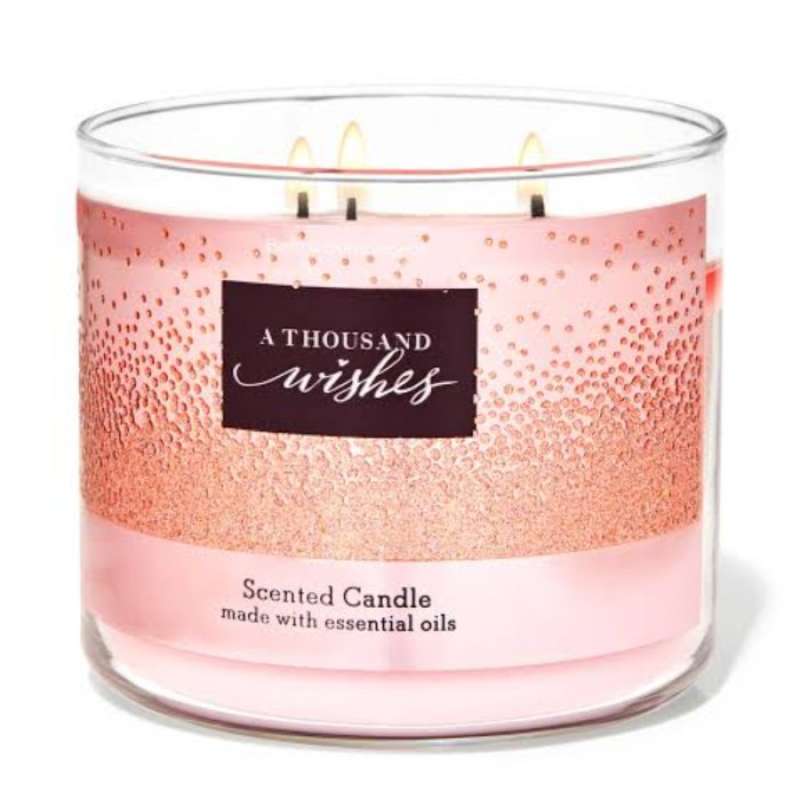 Promo Bath Body Works Bbw 3 Wick Candle A Thousand Wishes Diskon