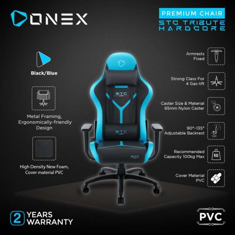 Promo Onex Stc Tribute Hardcore Gaming And Office Chair Black Blue Diskon Di Seller Onex