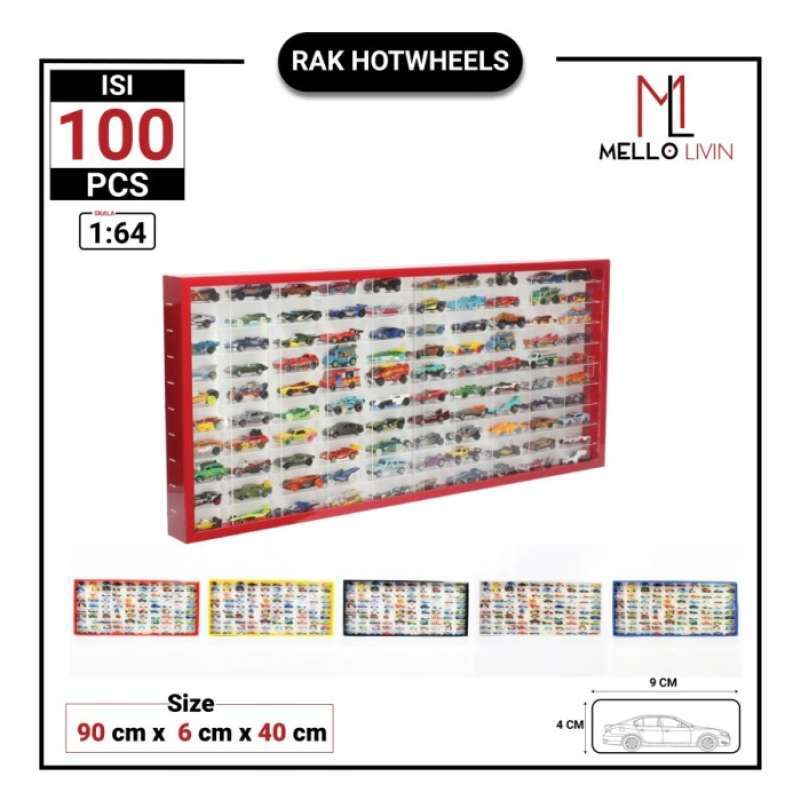Promo MC Rak Tempat Hot Wheels Tanpa Logo Slot Box Kotak Mainan Mobil Diskon Di Seller
