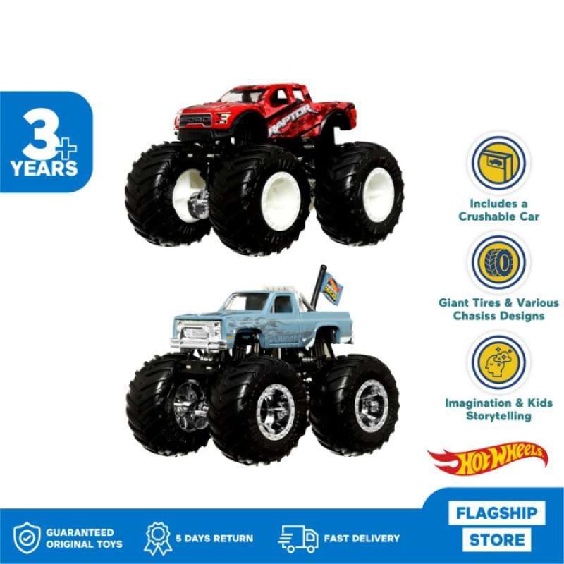 Promo Hot Wheels Monster Trucks Silverado Vs Raptor F Mainan Mobil Diskon Di Seller