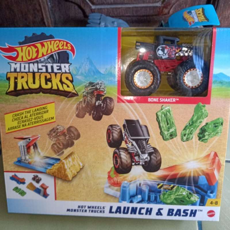 Jual Hotwheels Hot Wheels Monster Trucks Truck Boneshaker Launch Bash Di Seller Enzo Store