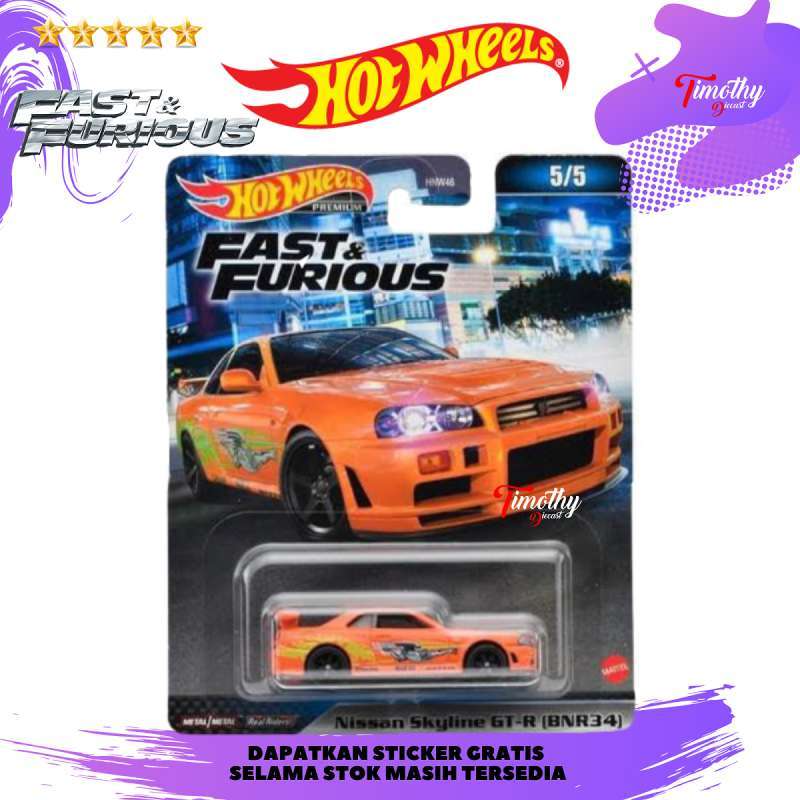 Promo Hot Wheels Premium Nissan Skyline GTR R34 Orange Fast Furious Diskon 13 Di Seller Timothy