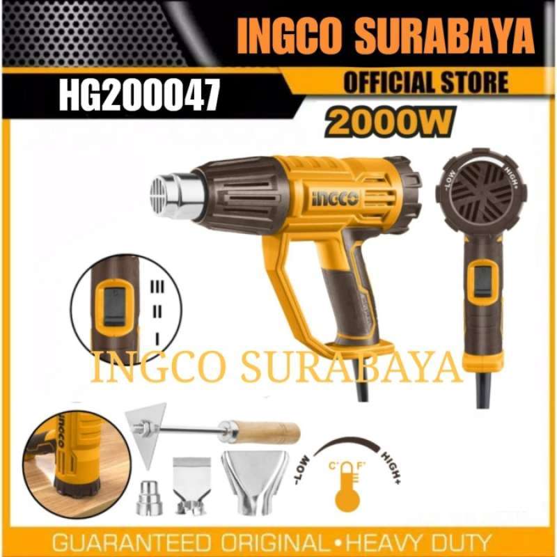 Promo INGCO HG200047 HEAT GUN 2000W MESIN PEMANAS HOT AIR GUN HEAVY DUTY Diskon 23 Di Seller