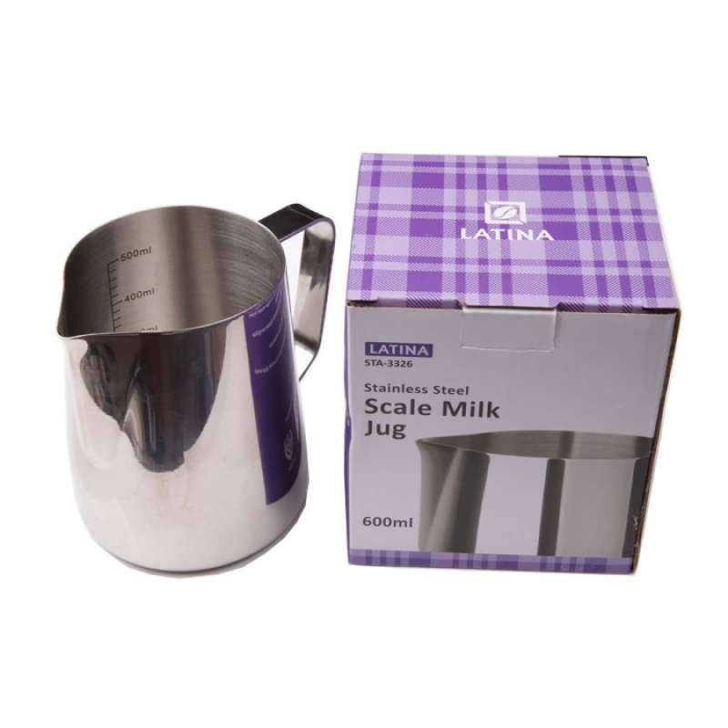 Promo Milk Jug Latina Ml Scale In Stainless Steel Dengan Ukuran Di Dalam Diskon Di