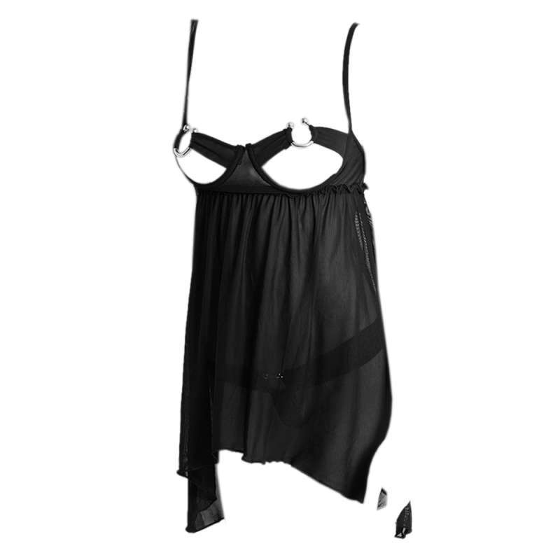 Jual L Baju Tidur Lingerie Babydoll Mini Dress Hitam Transparan Bra Kawat Open Cup Di