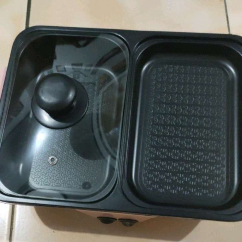 Promo New Kompor Elektrik Portable Mini Electric Hot Pot 2 In 1 Grill Portab Diskon 28 Di
