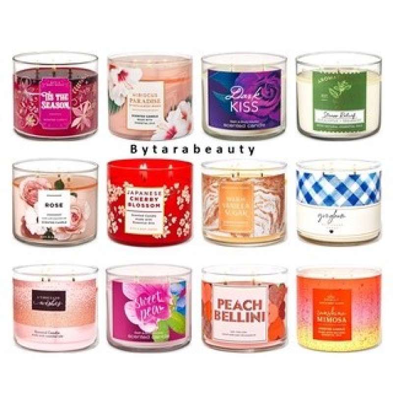 Promo Bbw Bath And Body Works 3 Wick Candle Large Lilin 3 Sumbu Part