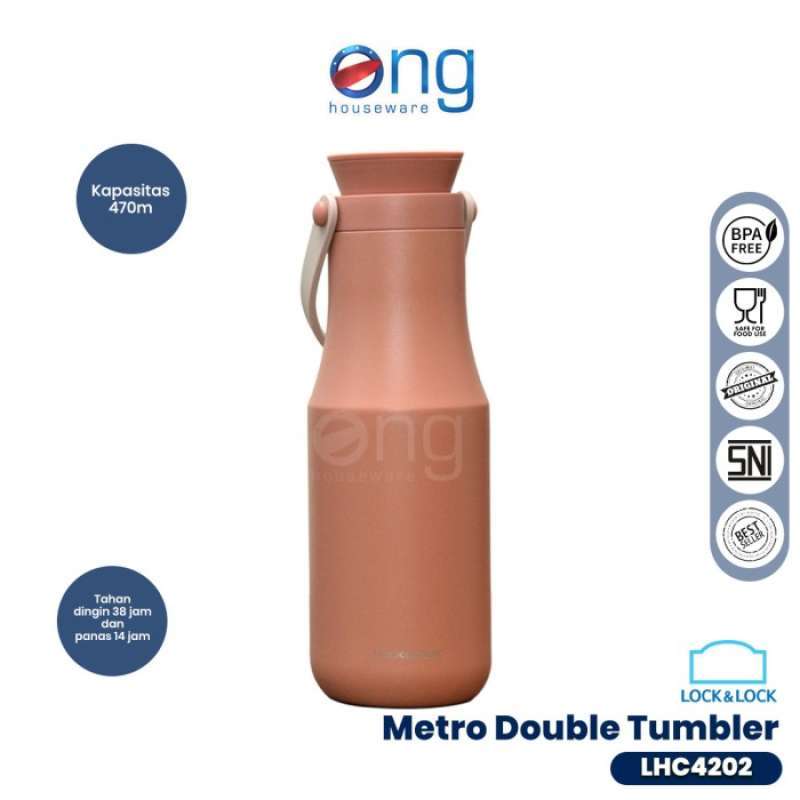 Promo Botol Termos Air Minum Metro Double Hot Cool Ml Lhc Locknlock Pink Diskon Di