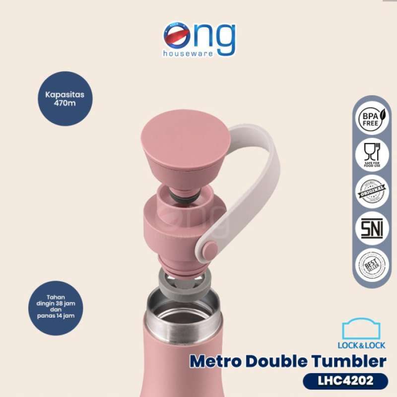 Promo Botol Termos Air Minum Metro Double Hot Cool Ml Lhc Locknlock Grey Diskon Di