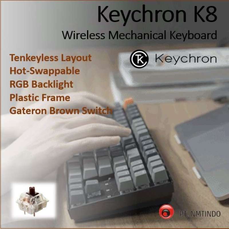 Promo Keychron K8 Hot Swappable Brown Switch RGB Backlight Plastic Frame Diskon 33 Di Seller
