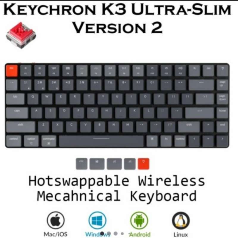 Promo Keychron K Version Hot Swappable Rgb Backlight Low Profile Optical Diskon Di Seller