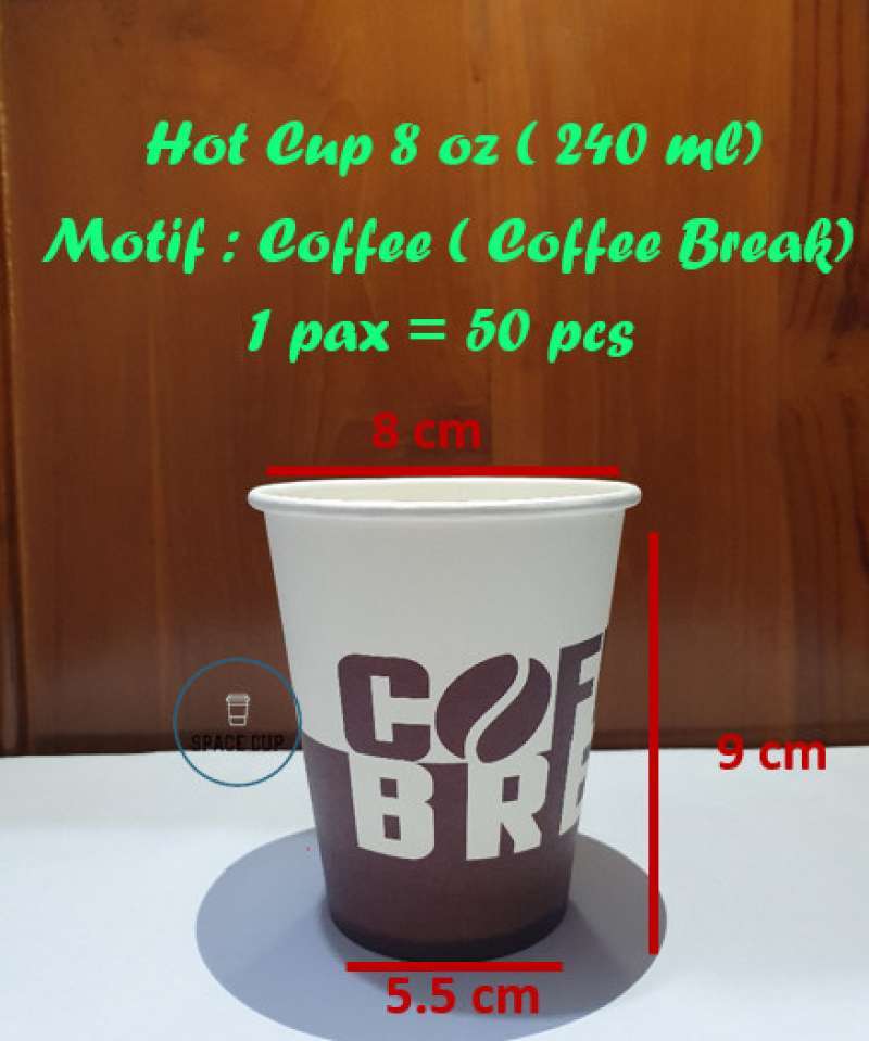 Promo Paper Hot Cup Gelas Kertas Oz Ml Coffee Break Pcs Diskon Di Seller Nishimu