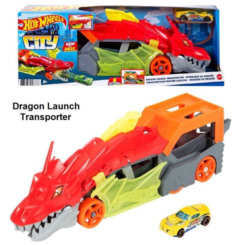 Jual Ori Hotwheels City Dragon Launch Transporter Gtk Hot Wheels
