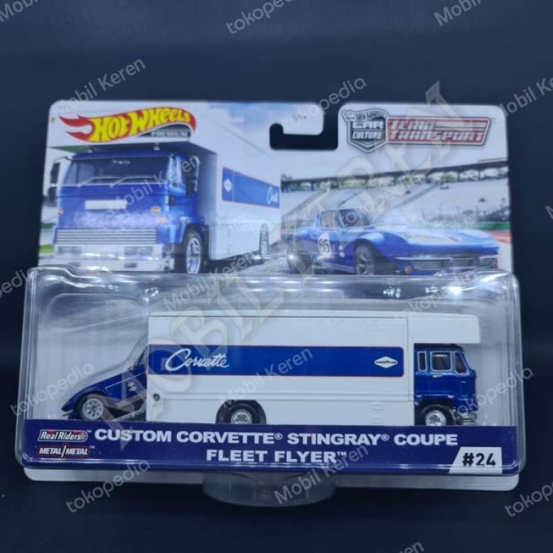 Promo Hot Wheels Team Transport Custom Corvette Stingray Coupe Fleet Flyer Diskon Di