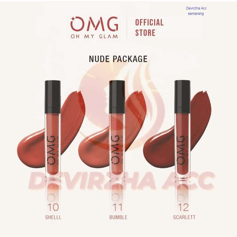 Jual Omg Oh My Glam Matte Kiss Lip Cream Nude Package Lip Cream Matte Dengan Warna Intense
