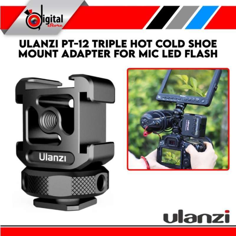 Promo Ulanzi Pt 12 Triple Hot Cold Shoe Mount Adapter For Mic Led Flash Diskon 23 Di Seller