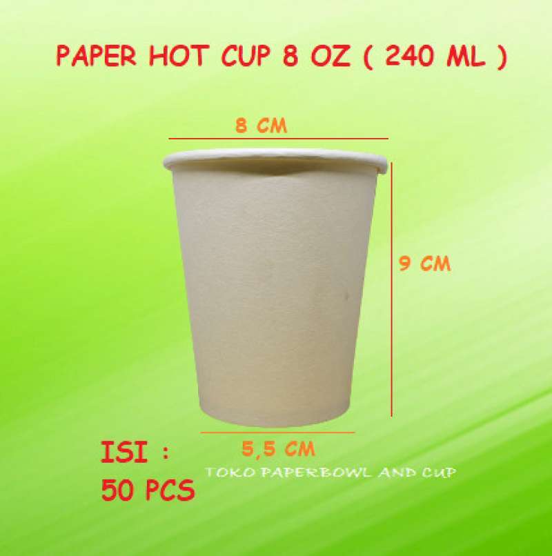 Promo Paper Hot Cup Gelas Kertas Oz Ml Polos Isi Pcs Diskon Di Seller Chaca