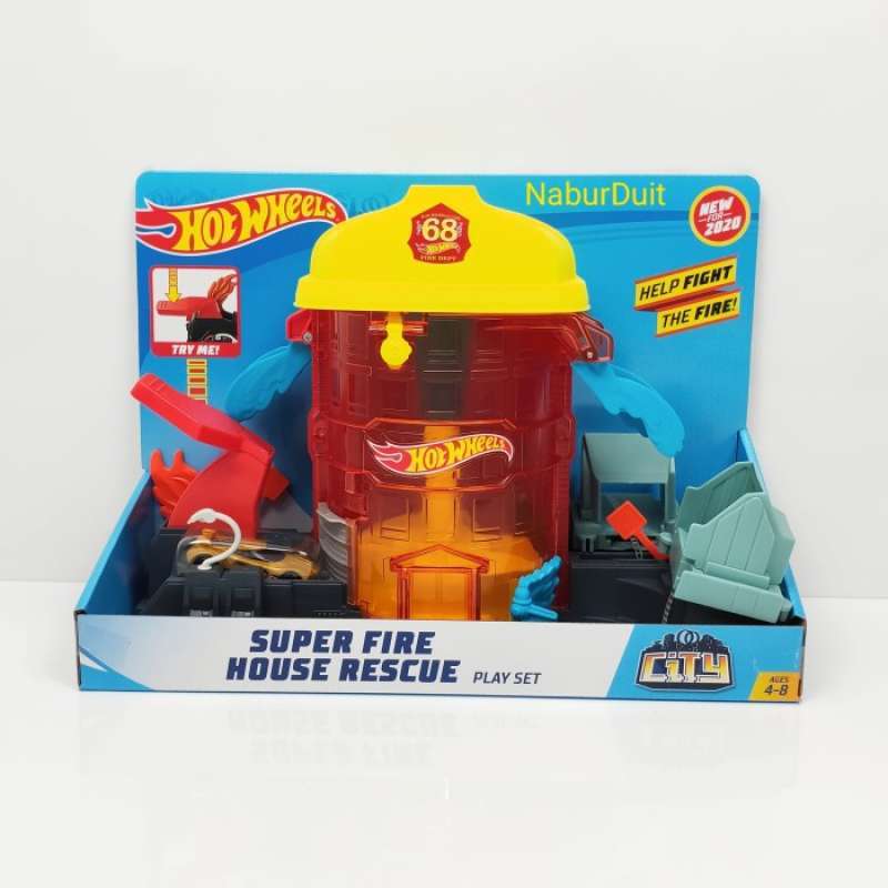 Promo Hot Wheels City Super Fire House Rescue Play Set Hotwheels Ori Mattel Diskon 33 Di Seller