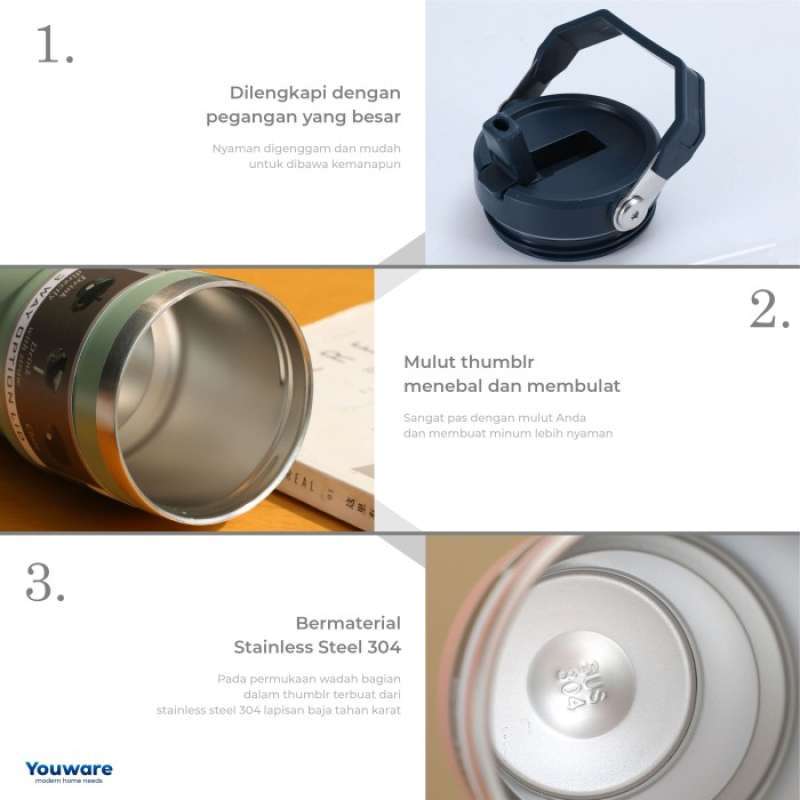 Promo Youware Sumer Stainless Tumbrl Ml Hot And Cold Bpa Free Lorena Blue