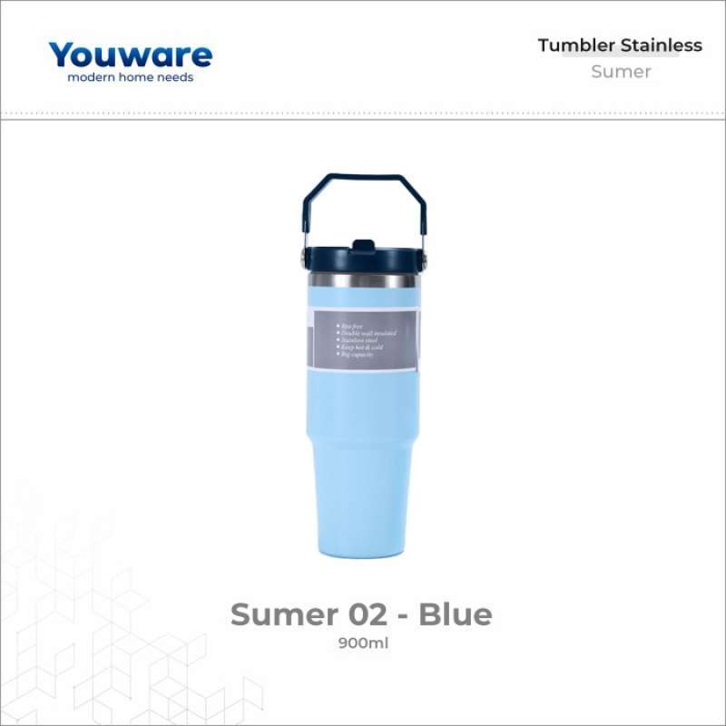 Promo Youware Sumer Stainless Tumbrl Ml Hot And Cold Bpa Free Lorena Blue