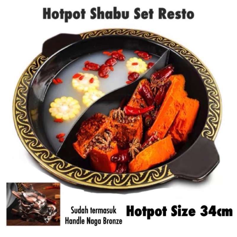 Promo Panci Hotpot Shabu Shabu Ala Restoran Hot Pot Diskon 34cm Bronze Diskon 13 Di Seller