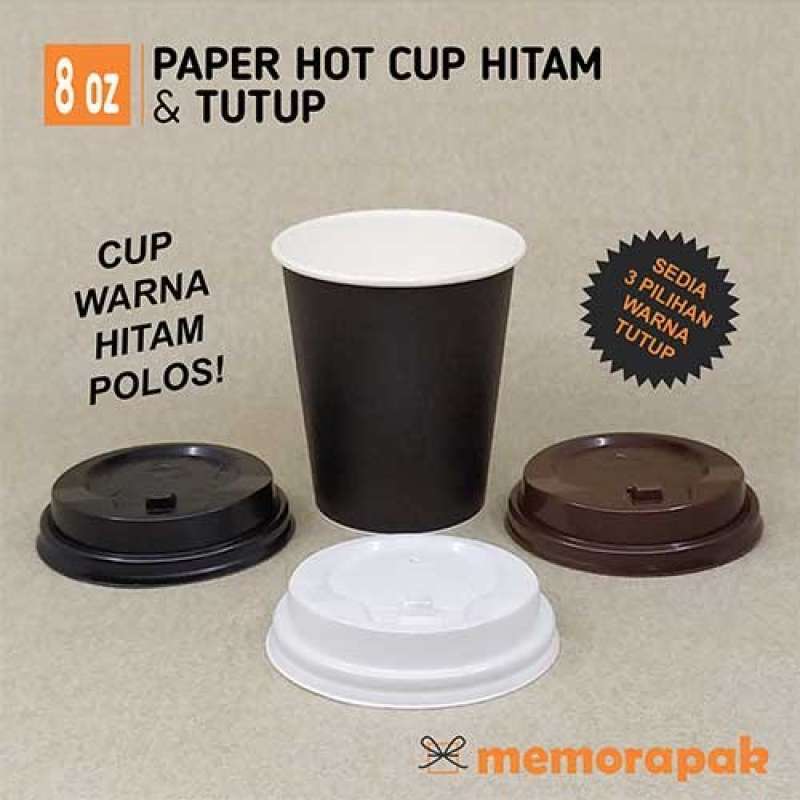 Jual Paper Cup Oz Hot Cup Hitam Polos Gelas Kertas Ml Tutup Di Seller Shin Store