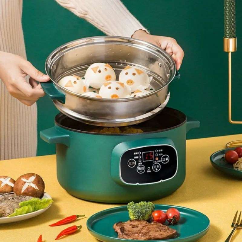 Promo Panci Listrik Serbaguna L Free Kukusan Panci Listrik Smart Hot Pot Putih Diskon