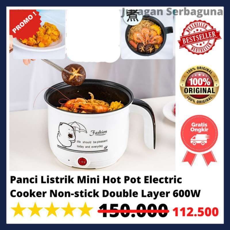 Promo Panci Listrik Mini Hot Pot Electric Cooker Non Stick Double Layer W Diskon Di