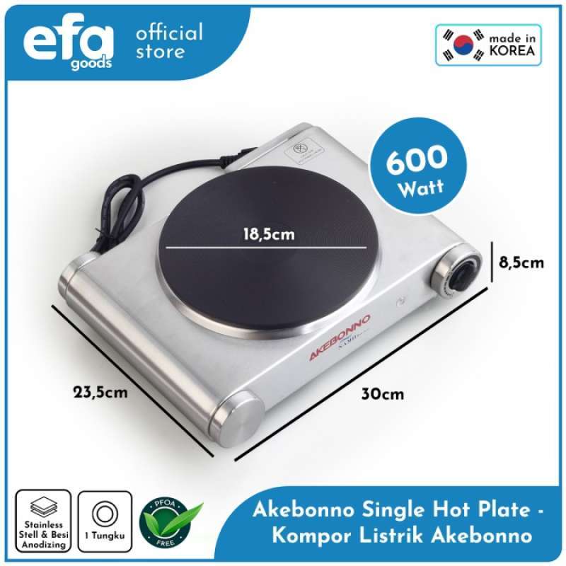 Promo Efa Goods Kompor Listrik 1 Tungku Electric Single Hot Plate Akebonno Terbaru 600w Diskon